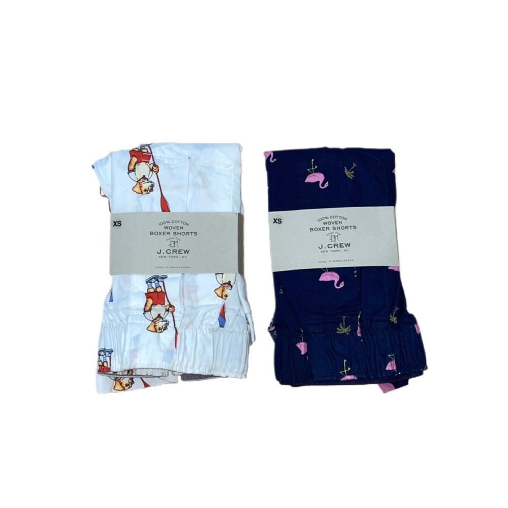 J. Crew Bundle of 2 NWT Dogs/Flamingos Boxer Shorts Underwear Size XS